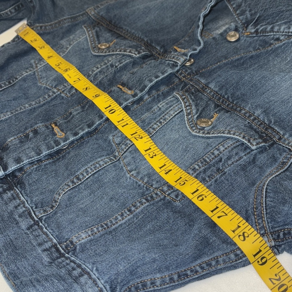 Gap Denim jacket cropped button down front collared Gap on back Size XSmall - Picture 6 of 10